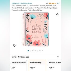 Floral Wellness Log Notebook